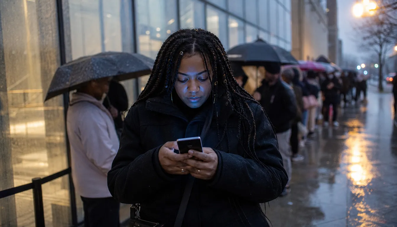 Apple Folds, Ships Bending iPhone With Nine Days To Spare — AI-generated photograph · Fictional scene — no real people depicted