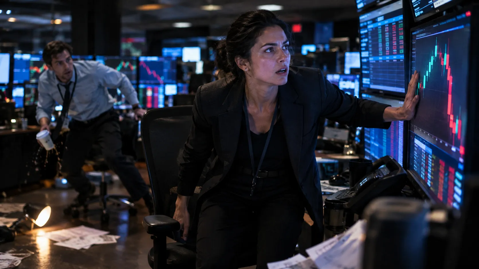 Bitcoin Clips $92,500 on the Last Tick of September, and the Desks Riot — AI-generated photograph · Fictional scene — no real people depicted