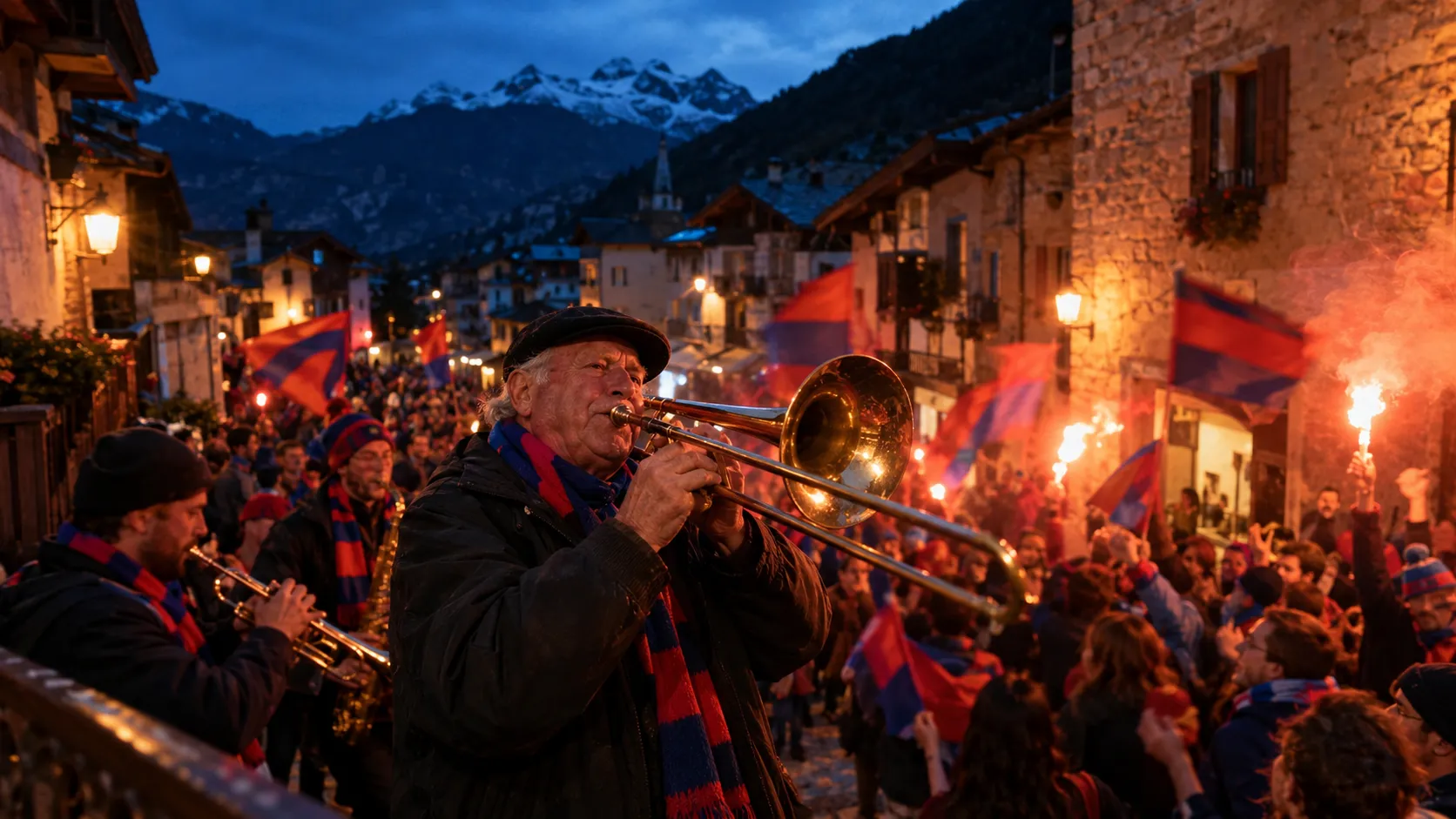Liechtenstein Beats Azerbaijan, Breaks Its Own Record for Fewest People Who Can Celebrate at Once — AI-generated photograph · Fictional scene — no real people depicted