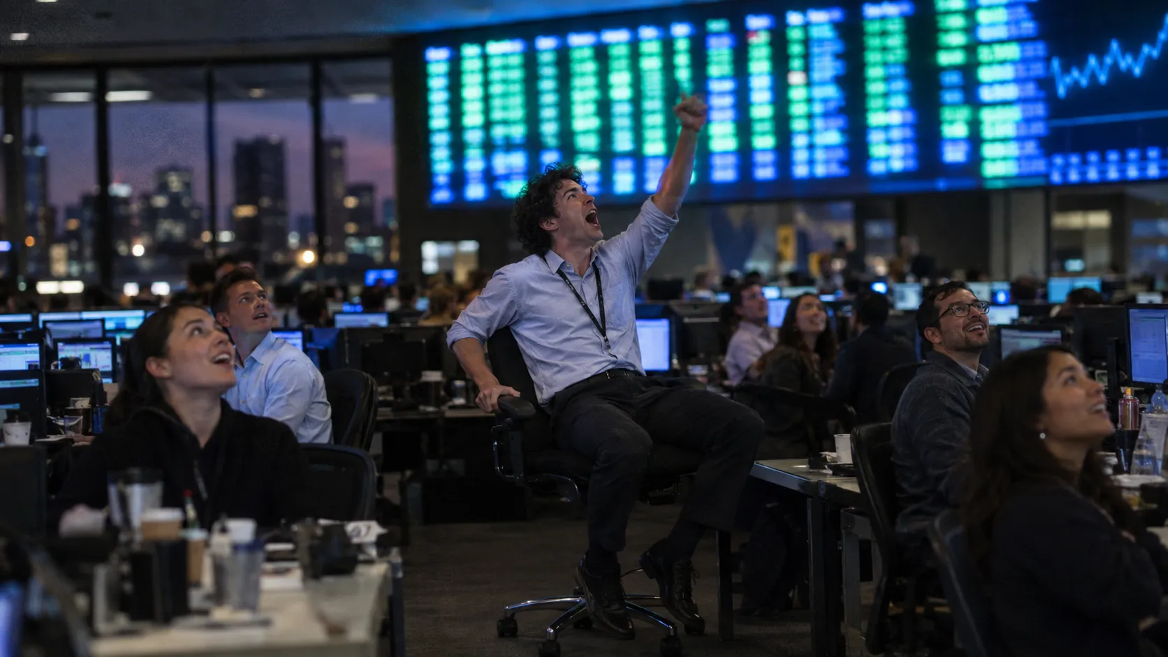 Bitcoin Clears $87,000 and the Only People Unsurprised Were Filing It as a Hypothetical — AI-generated photograph · Fictional scene — no real people depicted