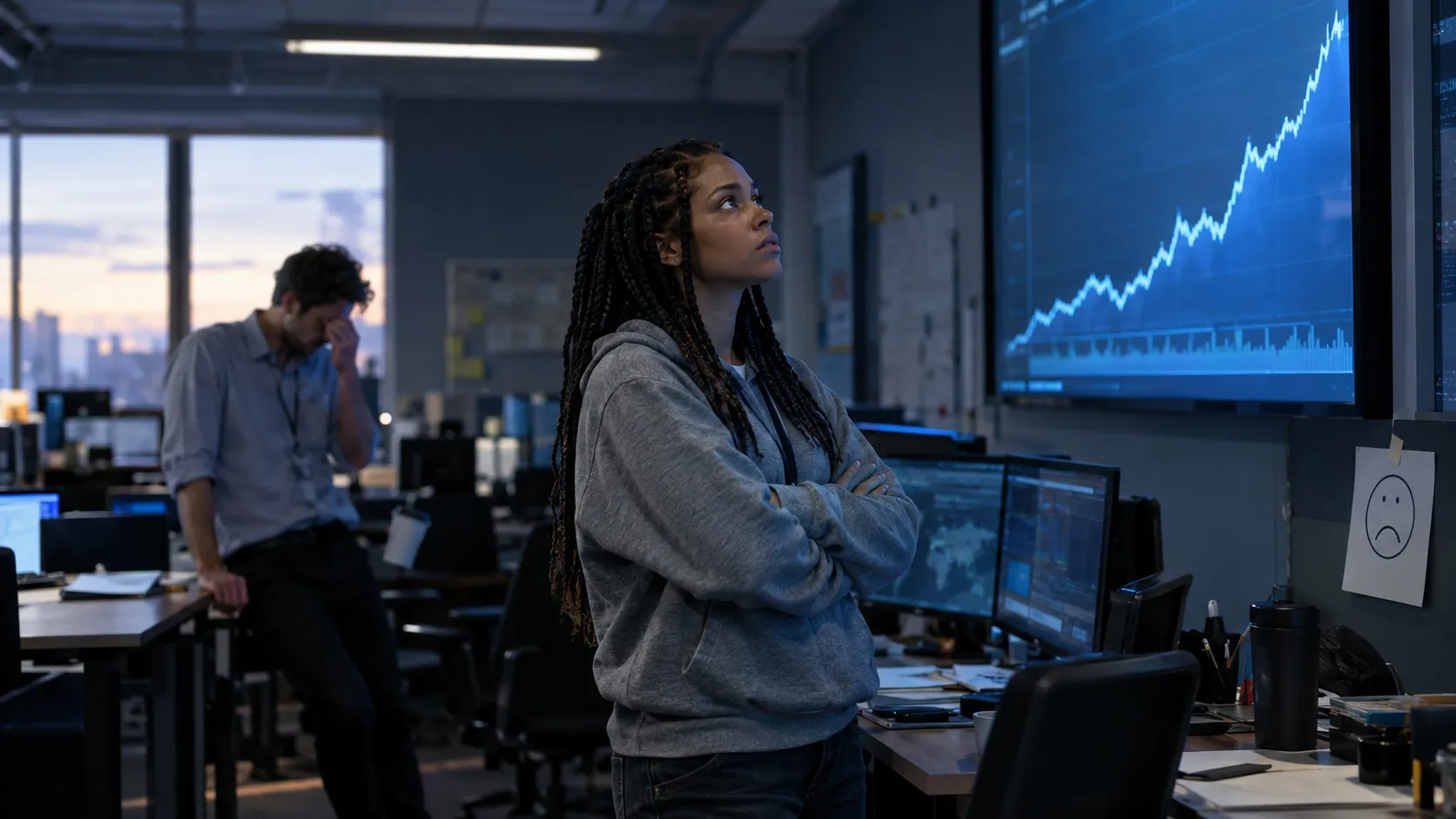 DeepSeek Grabs 22.4% of the Market in a Week, and the Dashboards Won't Stop Refreshing — AI-generated photograph · Fictional scene — no real people depicted